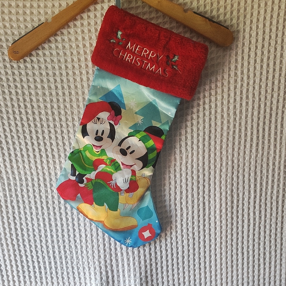 Disney Festive Mickey and Minnie Stocking - Red and Blue